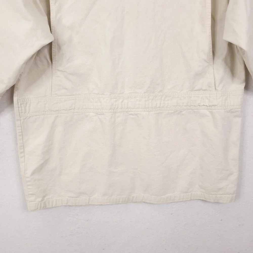 Vintage Eddie Bauer  Barn Chore Jacket Mens Large Ivory Field Travel Safari 90s